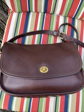 Vintage Coach City Bag 9790 Brown Leather Crossbody Shoulder Purse